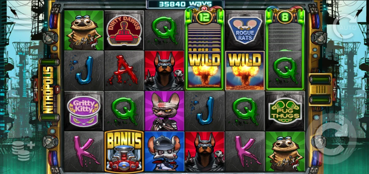 Игровой автомат Nitropolis 3 основан на платформе HTML5 и доступен на всех типах устройств Мобильный слот Nitropolis 3