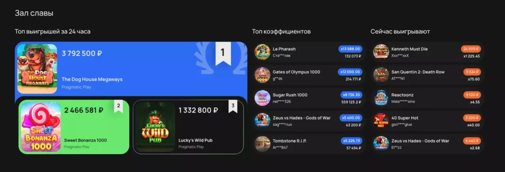 ТОП выигрышей в слоты Флагман казино
